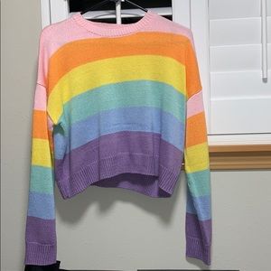 Color block crop sweater